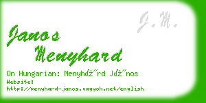 janos menyhard business card